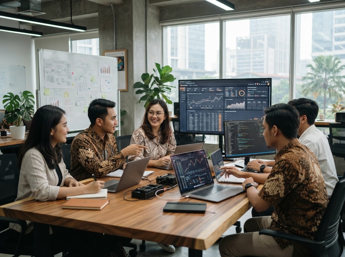 CryptoTekno — tim analisis data dan infrastruktur pemrosesan di kantor operasional